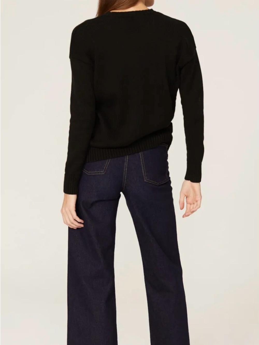 Ralph Lauren Black Crewneck Sweater with Cream & Tan Dog Intarsia - Picture 5 of 9